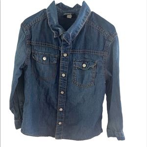 Girl’s Chambray Shirt, Long Sleeve With Snaps Buttons , Genuine Kids, Size 6